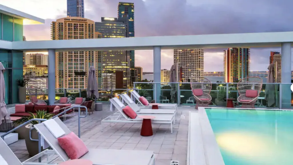 Novotel Miami Brickell hotel rooftop pool views over miami