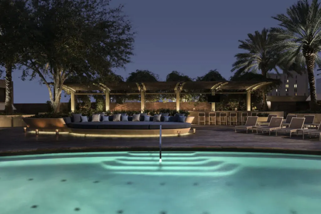 The Four Seasons Hotel Houston Hotels downtown Houston with rooftop pools and pool deck