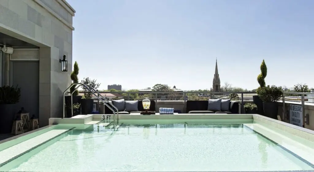 The Restoration Hotel, Charleston SC rooftop pool 