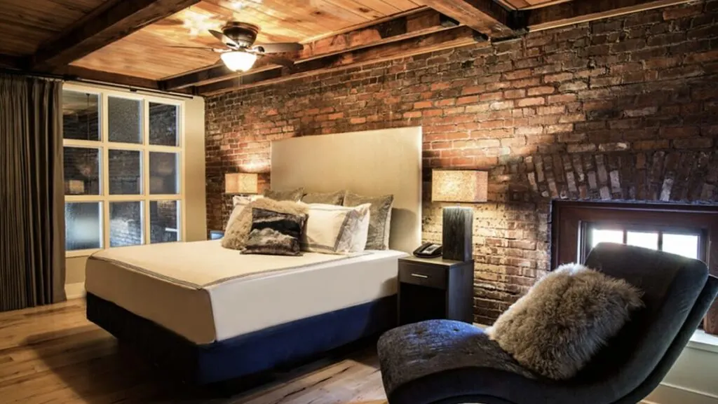 rustic room interior at The Restoration, Charleston 