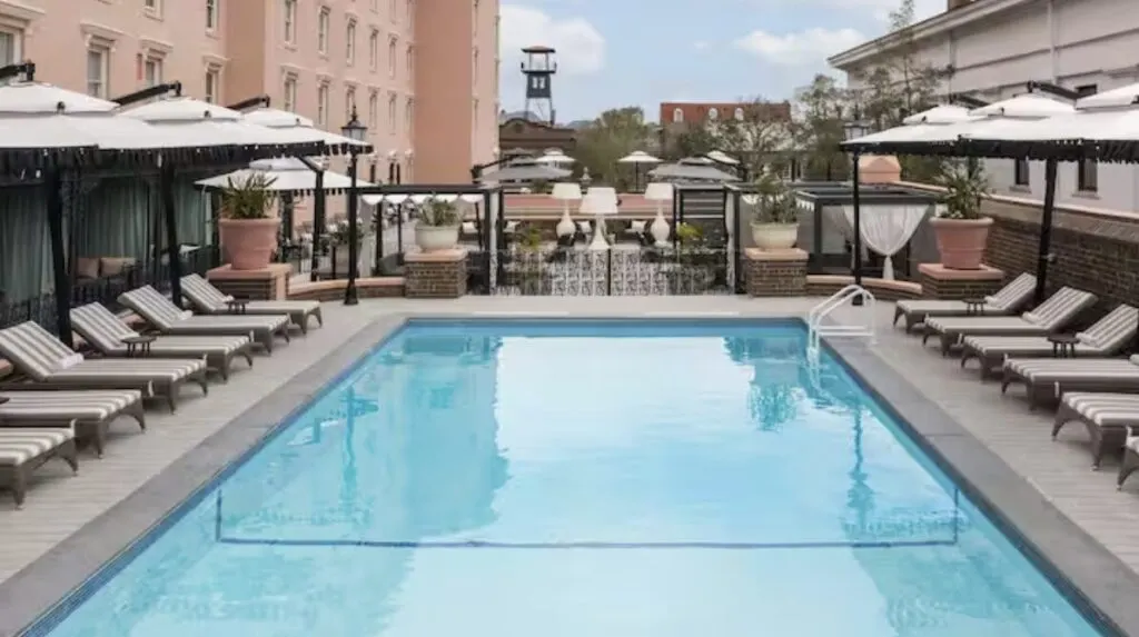 rooftop pool at The Mills House, Charleston SC