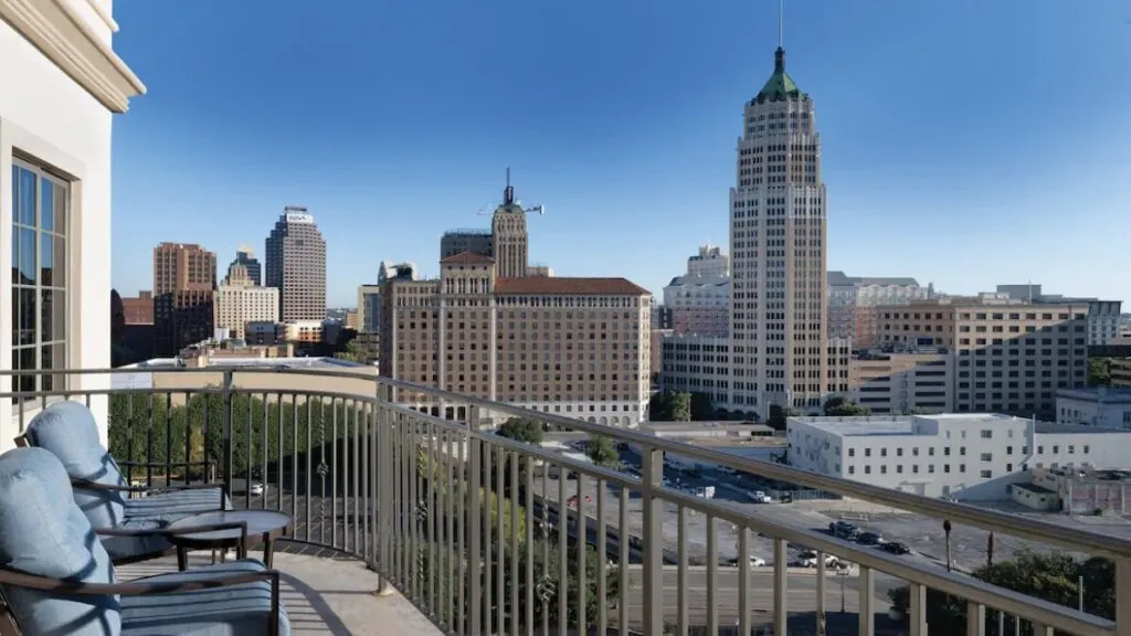 terrace with skyline view at Club Wyndham La Cascada San Antonio TX